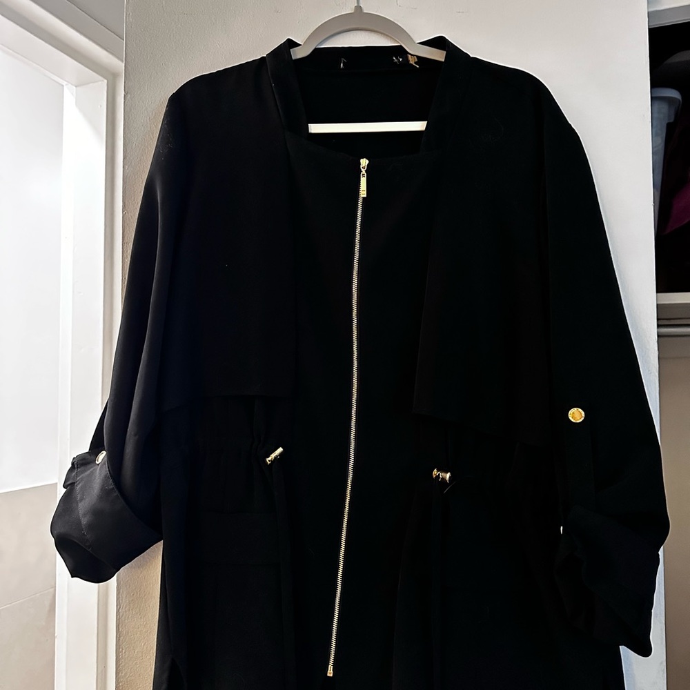 Lightweight casual chic black jacket. Ivanka Trump brand.